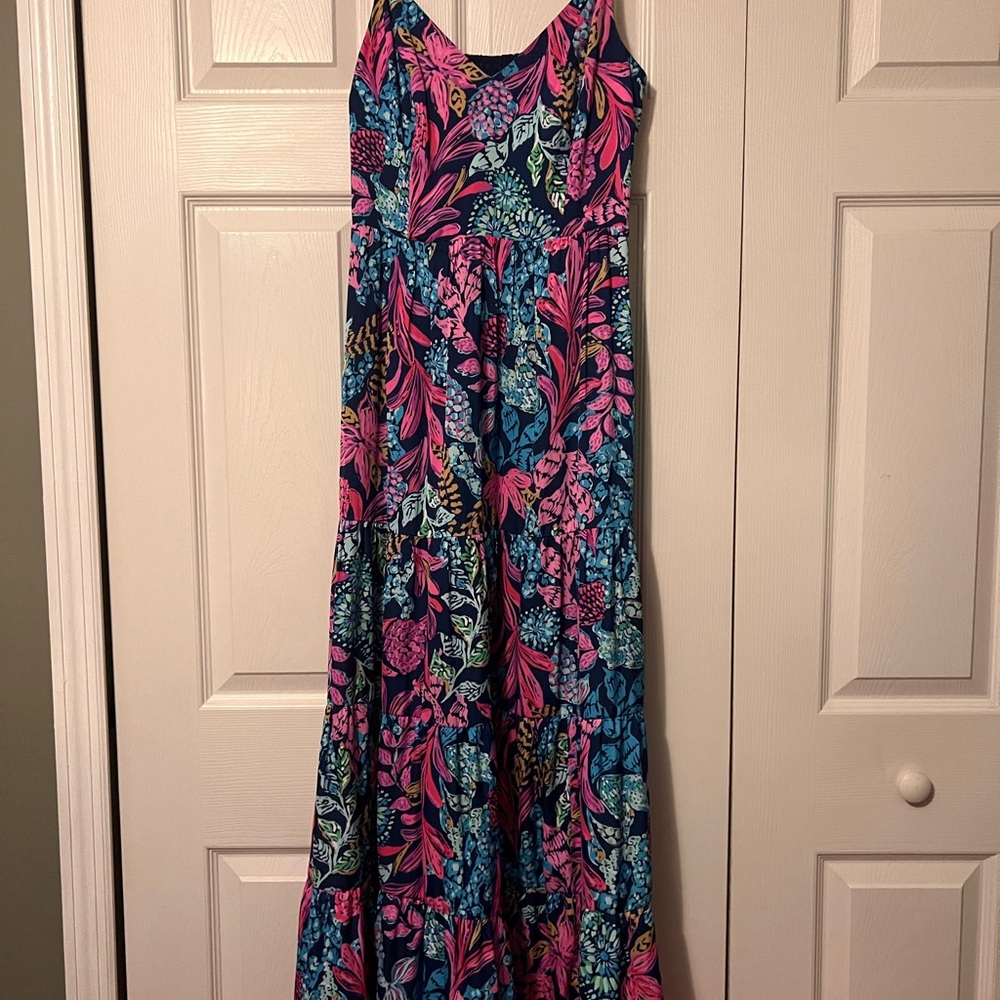 Lilly Pulitzer Calipso Coast tiered maxi dress in EUC